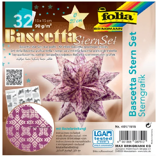 folia Feuilles de papier pliable étoile Bascetta, bleu glace - OEM 403/1515