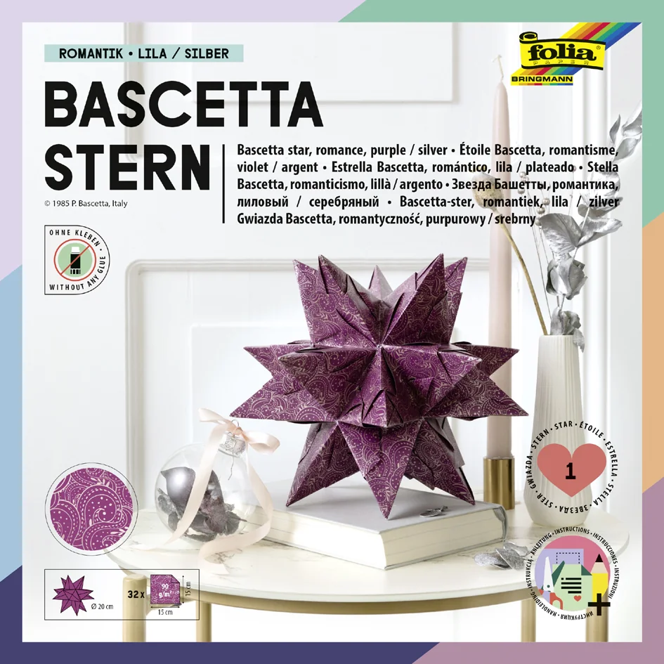 folia Feuilles de papier pliable étoile Bascetta, violet / - OEM 400/1515