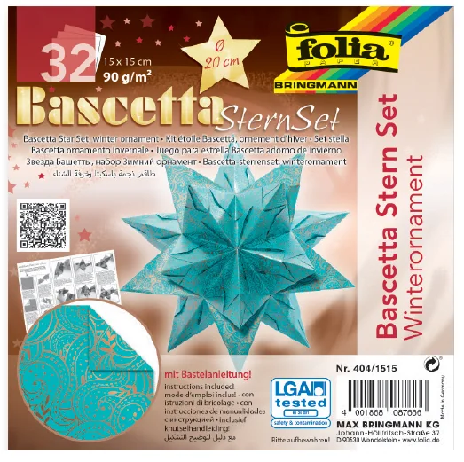 folia Feuilles de papier pliable étoile Bascetta, bleu glace - OEM 402/1515 – Image 4