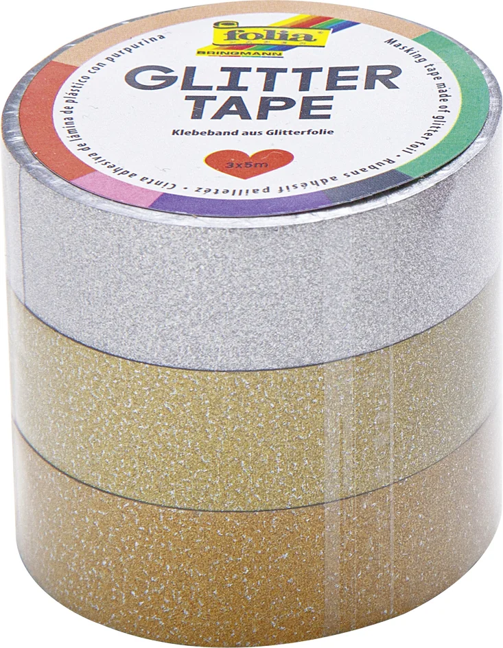 folia Ruban adhésif déco 'Glitter Tape',2x rose et 1x violet - OEM 28302