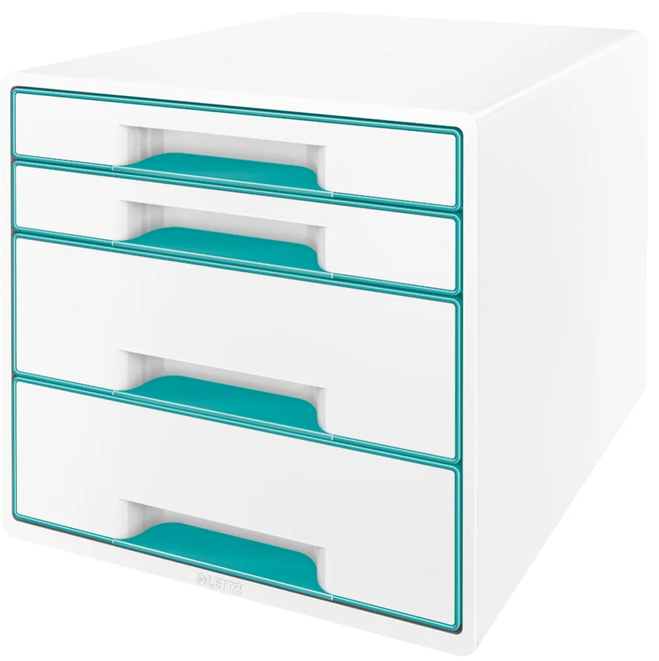 LEITZ Bloc de classement WOW CUBE, 4 tiroirs, blanc/vert - OEM 5213-20-54 – Image 4