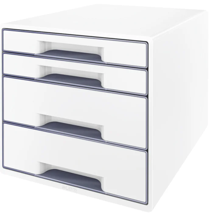 LEITZ Bloc de classement WOW CUBE, 4 tiroirs, blanc/violet - OEM 5213-20-62