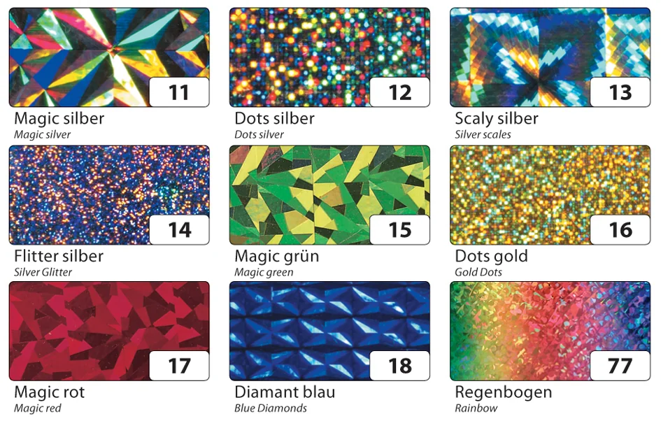 folia Film holographique adhésif, 400 mm x 5 m, arc-en-ciel - OEM 377