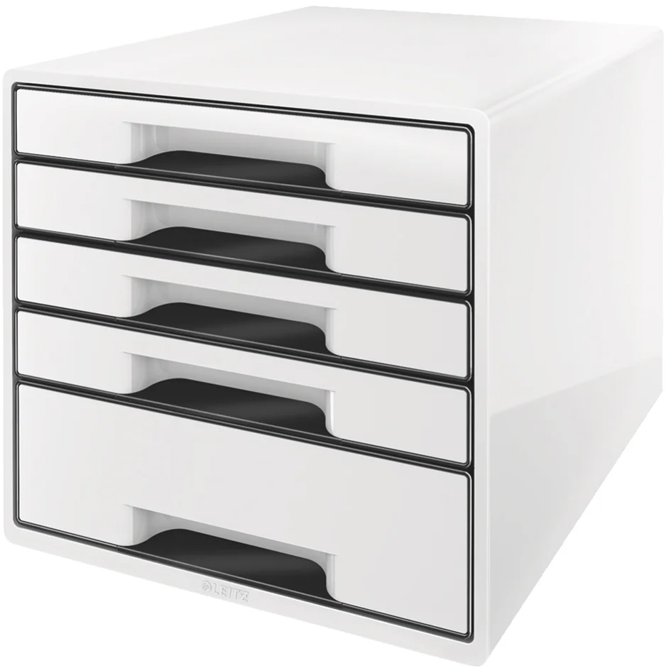 LEITZ Bloc de classement WOW CUBE, 5 tiroirs, noir/gris - OEM 5253-10-95