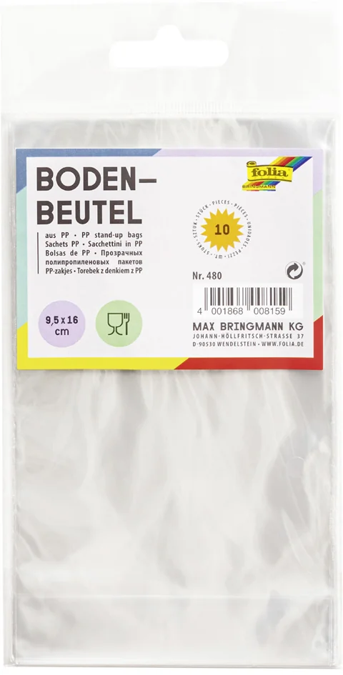 folia Sachet à fond, dimensions: (L)180 x (H)300 mm - OEM 483