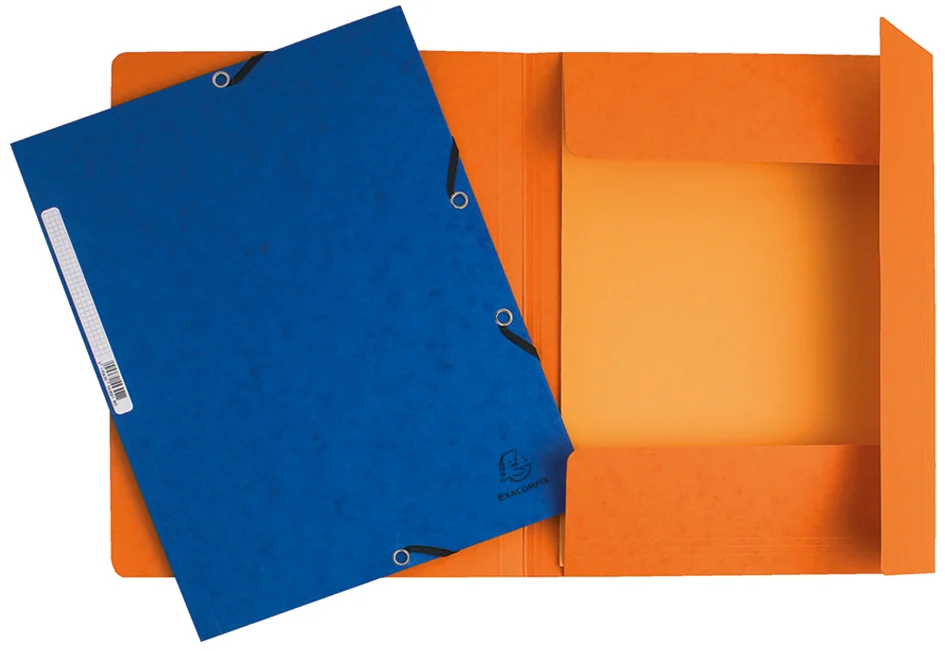EXACOMPTA Chemise à élastique, A4, carton, orange - lot de 10 - OEM 55304E