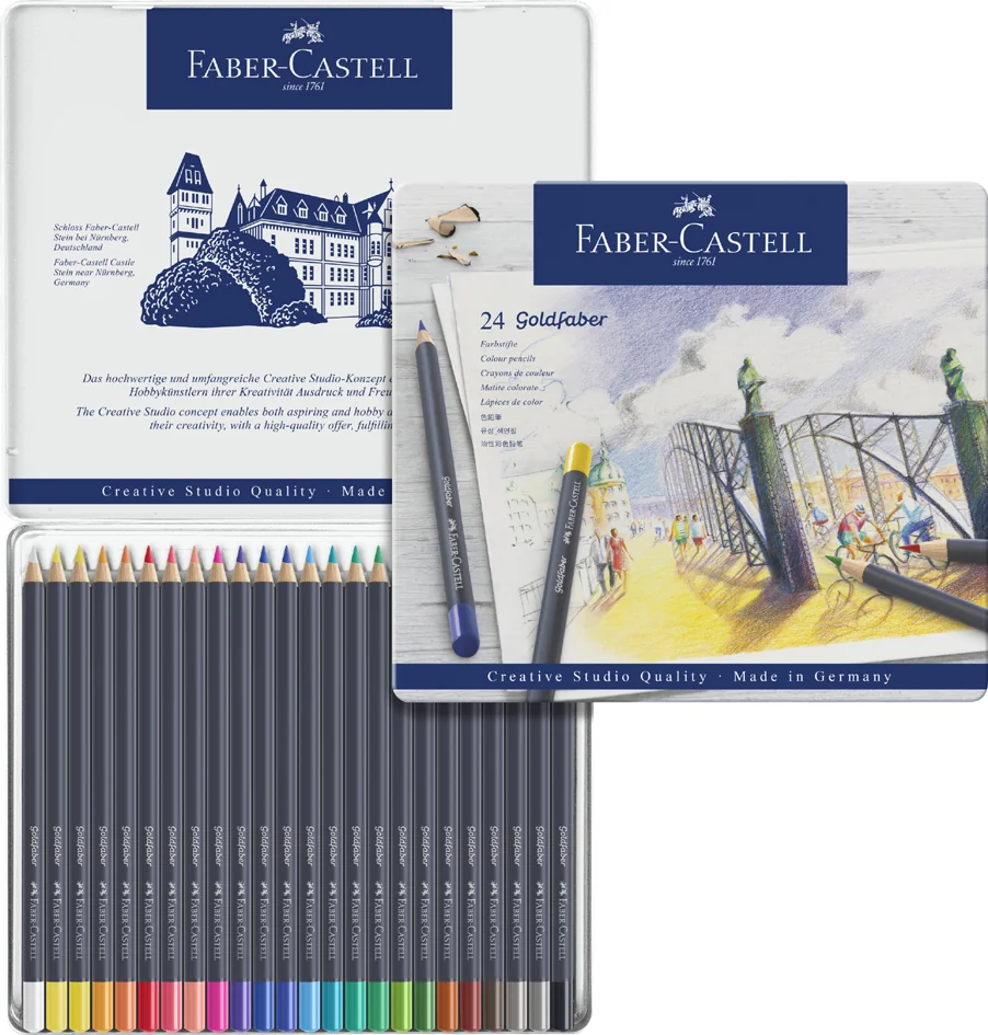 FABER-CASTELL Crayons de couleur GOLDFABER, étui en métal - OEM 114736