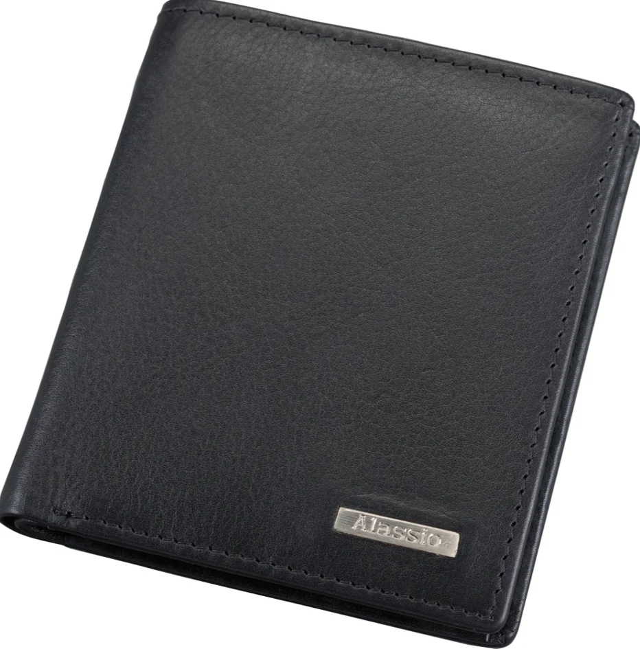 Alassio Mini portefeuille, cuir, format haut, noir - OEM 42302