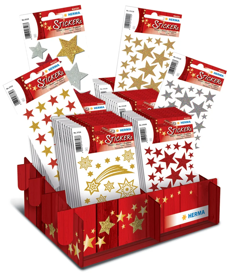 HERMA Autocollants de Noël MAGIC 'Etoiles pailletées' - OEM 15098