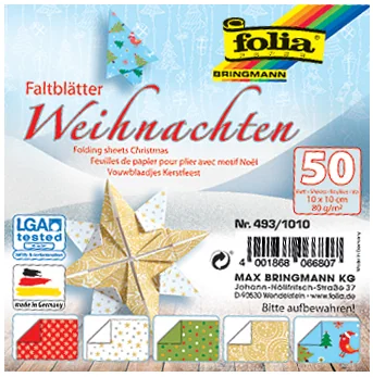 folia Feuilles de papier pour pliage 'Noel', 200 x 200 mm - OEM 493/2020