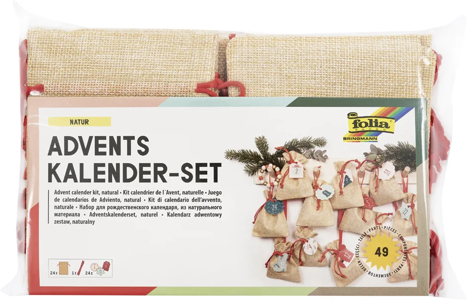 folia Kit calendrier de l'Avent, sac de jute, naturel - OEM 63121