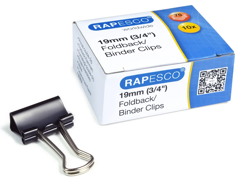 RAPESCO Pinces double clip, largeur: 19 mm, assorti - OEM FBC19COL