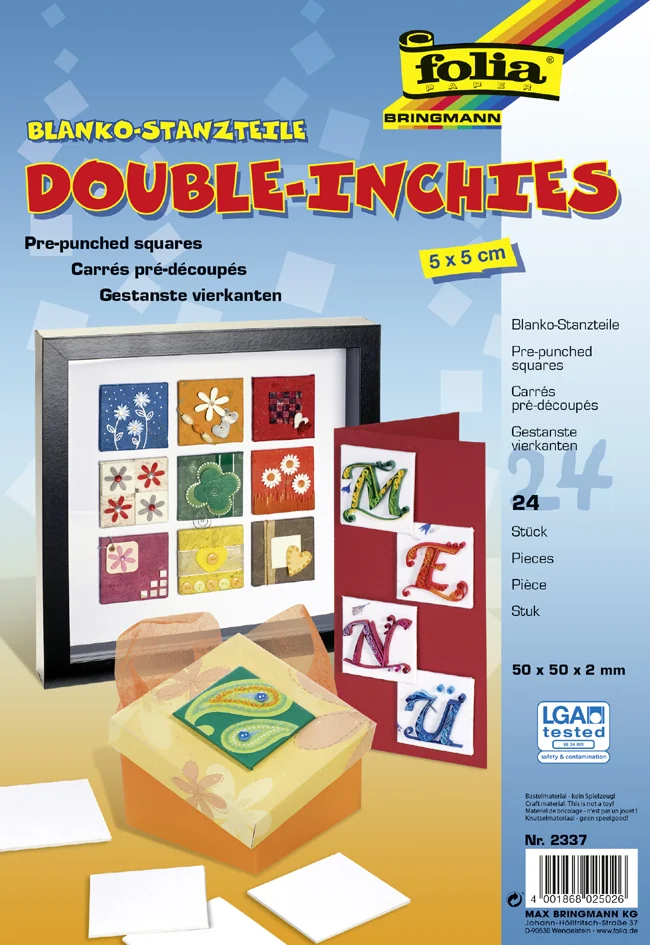 folia Carrés pré-découpés uni 'Inchies', 25 x 25 mm, blanc - OEM 2336