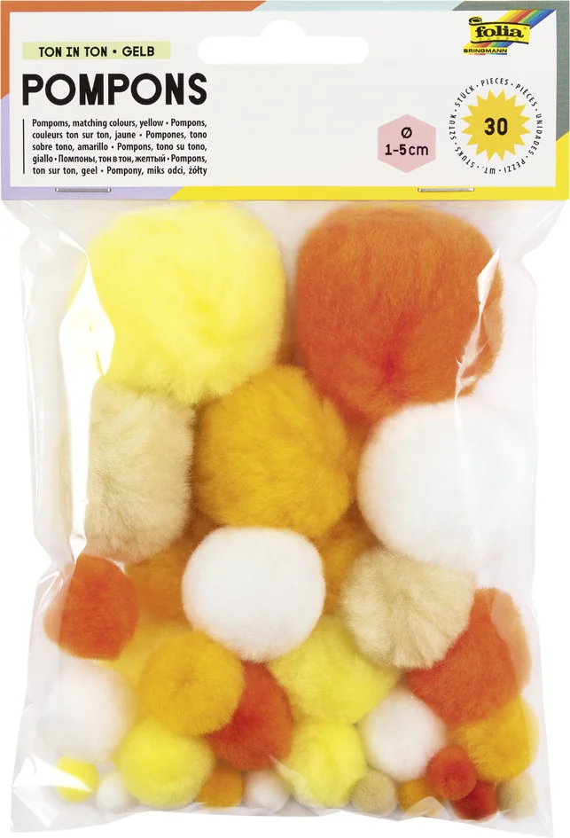 folia Pompons, 30 pièces, assortiment de rouge - OEM 50392