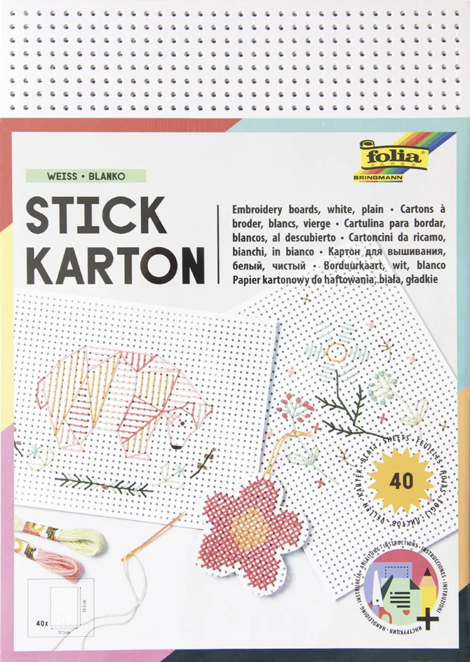 folia Carton à broder, 175 x 245 mm, blanc - OEM 2322