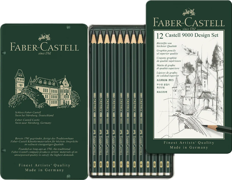 FABER-CASTELL Crayon CASTELL 9000 Design, étui de 12 - OEM 119064