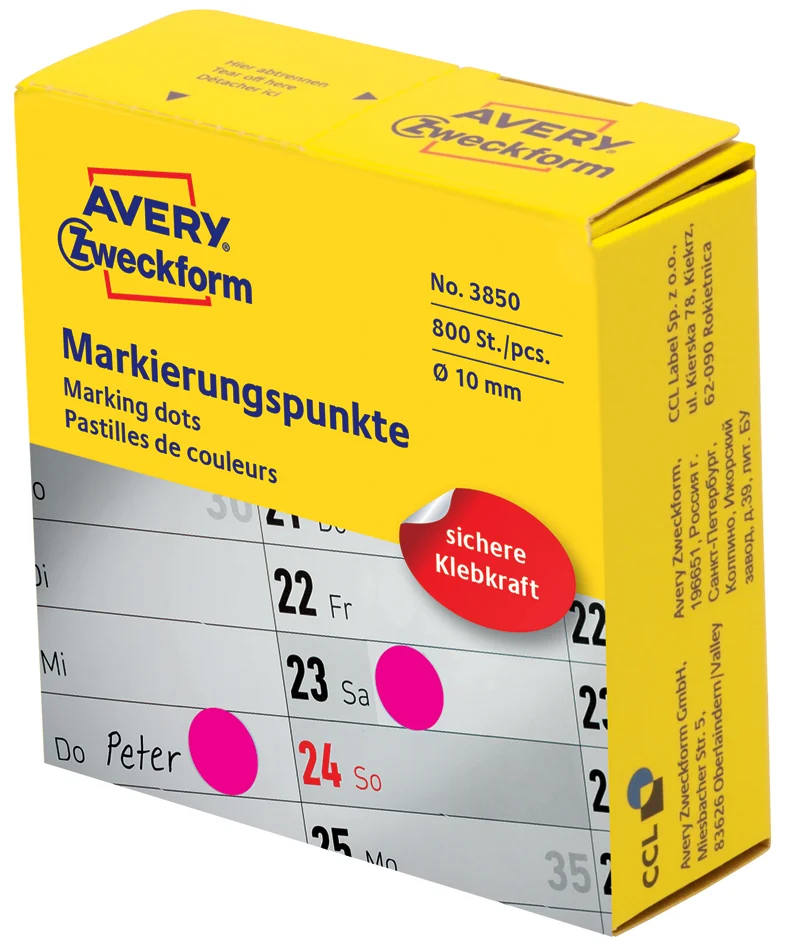 AVERY Zweckform Pastille de couleur, 10 mm, vert - OEM 3851