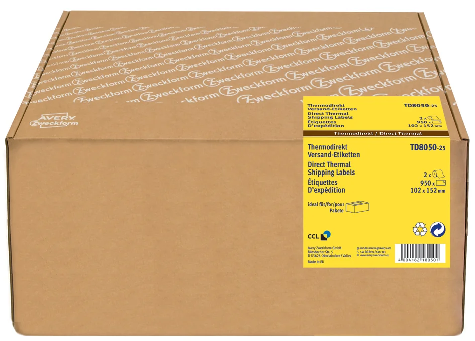 AVERY Zweckform Etiquettes pour impression thermique directe - OEM TD8060-25