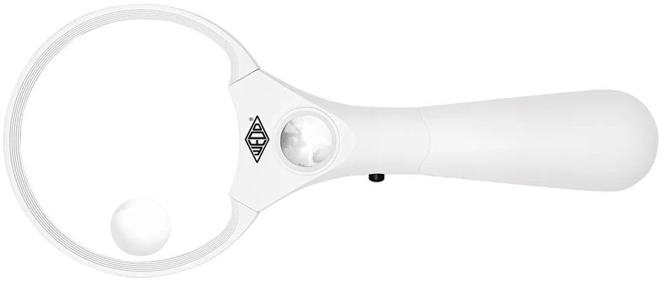 WEDO Loupe PROFI avec poignée et lumière LED, rond, blanc - OEM 271 7550