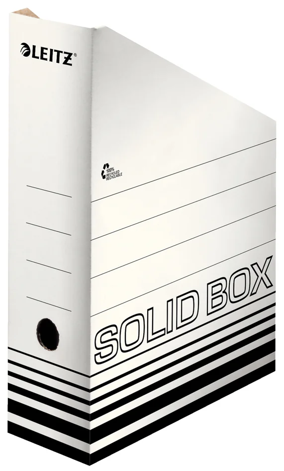 LEITZ Boîte à pan coupé pour archives Solid, A4, blanc/noir - lot de 10 - OEM 4607-00-01