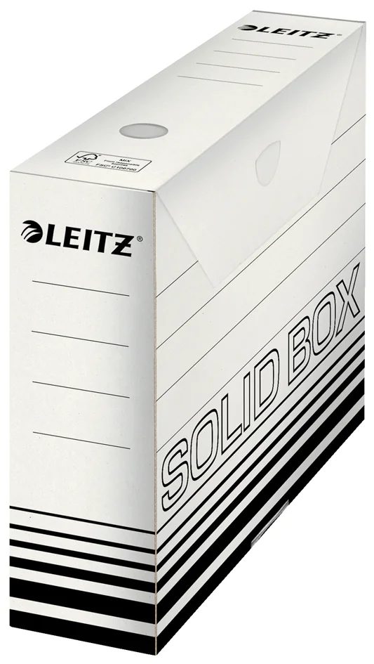 LEITZ Boîte à archives Solid, (L)100 mm, blanc/noir - lot de 10 - OEM 6128-00-01
