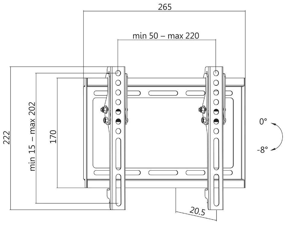LogiLink Support mural pour TV, inclinable, pour 58,42 - OEM BP0035