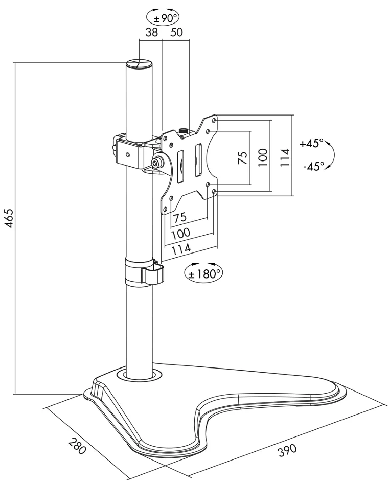 LogiLink Bras support pour écran TFT/LCD, avec socle, noir - OEM BP0044