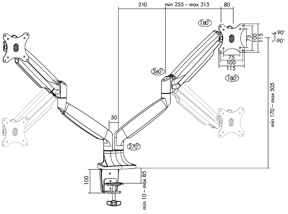 LogiLink Bras support pour écran, en aluminium - OEM BP0043