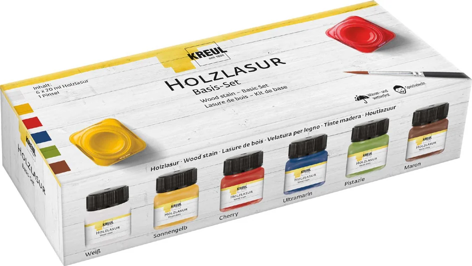KREUL Lasure pour bois, set créatif 6 x 20 ml - OEM 78500