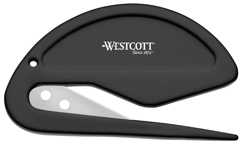 WESTCOTT Ouvre-lettres 2 en 1, lame en métal, noir - OEM E-29699 00