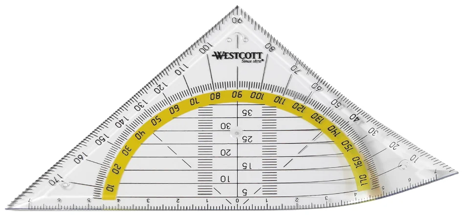 WESTCOTT Equerre géométrique, hypoténuse: 140 mm, flexible - OEM E-10132 BP