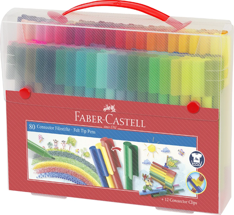 FABER-CASTELL Stylo feutre CONNECTOR PEN, coffret de 80 - OEM 155579
