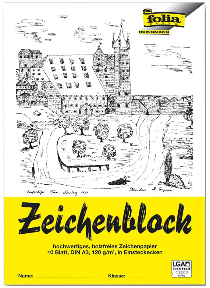 folia Bloc à dessiner, A4, 120 g/m2, 10 feuilles - OEM 8104