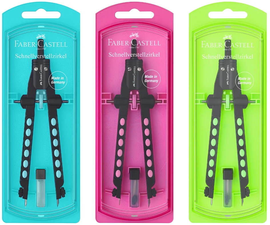 FABER-CASTELL Compas à réglage rapide FACTORY NEON - lot de 5 - OEM 174342