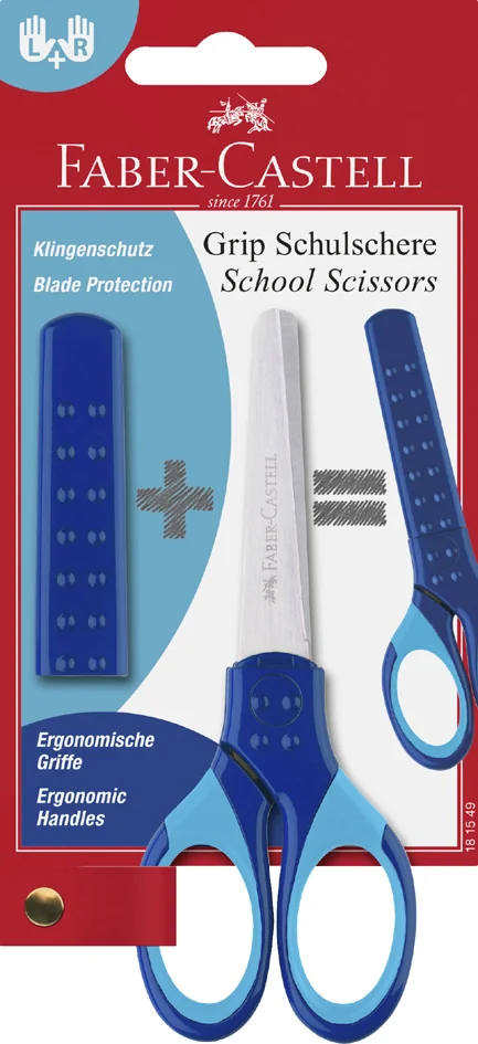 FABER-CASTELL Ciseaux scolaires GRIP, en blister, rouge - OEM 181550