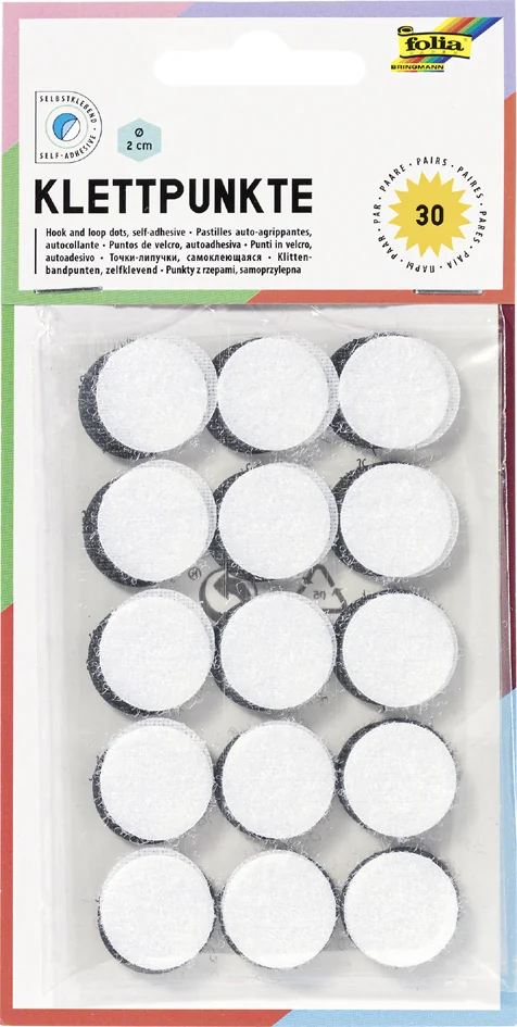 folia Pastilles auto-agripantes, rondes, 20 mm, noir / blanc - OEM 2301