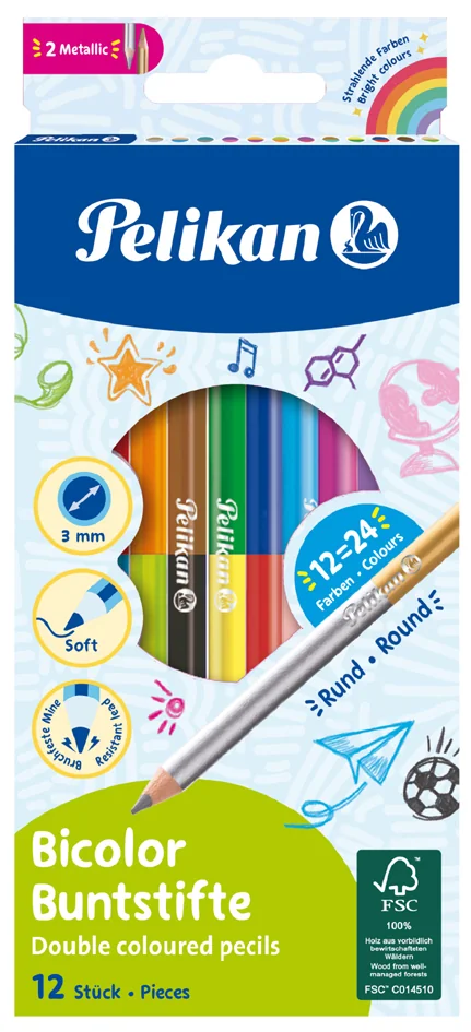 Pelikan Crayons de couleur Bicolor, rond, étui en carton de - OEM 100401585
