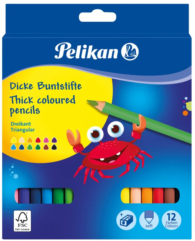 Pelikan Crayons de couleur triangulaires Jumbo, étui en - OEM 300001182