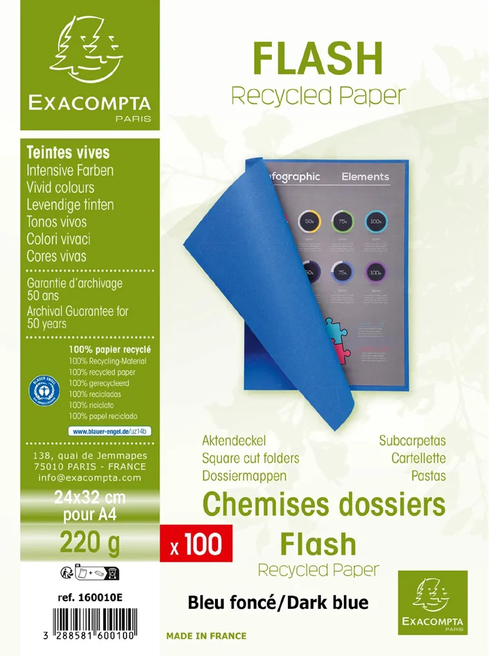 EXACOMPTA Chemise 'Flash 220', A4, carton, assorti - OEM 160001E