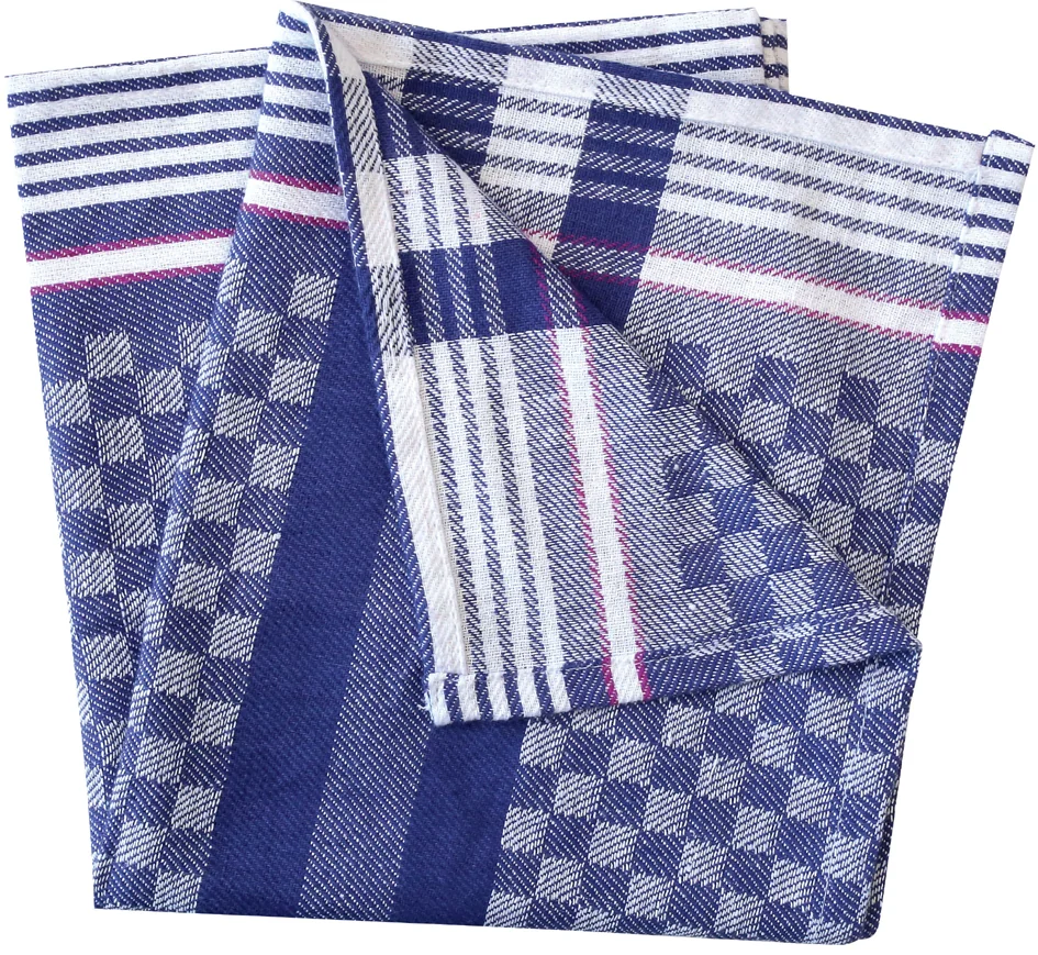 HYGOSTAR Torchon à vaisselle, quadrillé en bleu-blanc - lot de 10 - OEM 300309