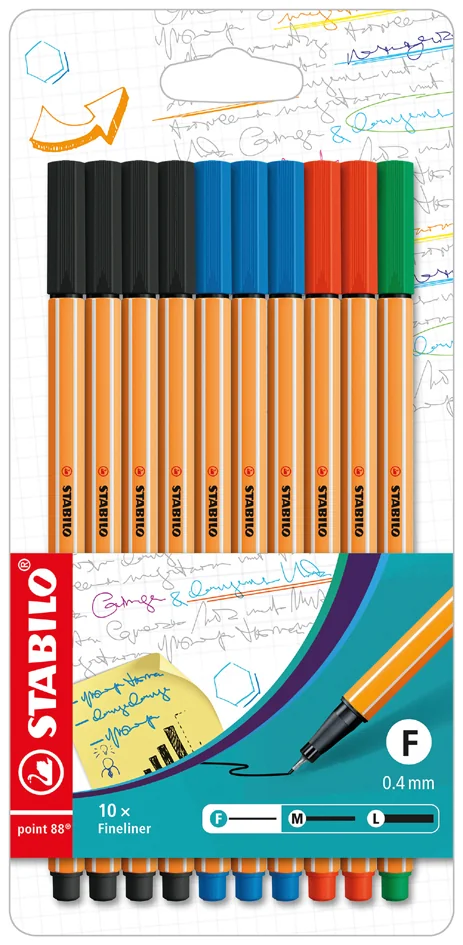STABILO Feutre à pointe fine point 88, étui office de 10 - OEM 87-1468