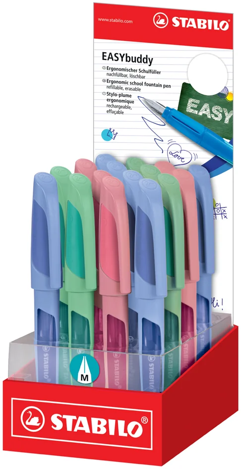 STABILO Stylo plume EASYbuddy L/M, présentoir de 16 - OEM 5030/16-17