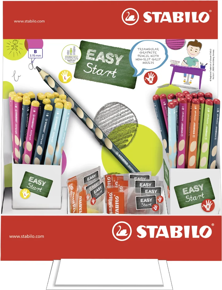 STABILO Crayon d'apprentissage EASYgraph, HB, présentoir - OEM 330/72-2HB