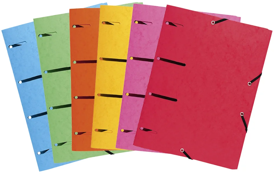 EXACOMPTA Chemise à élastiques 3 rabats perforées 'Punchy+' - lot de 25 - OEM 447100E
