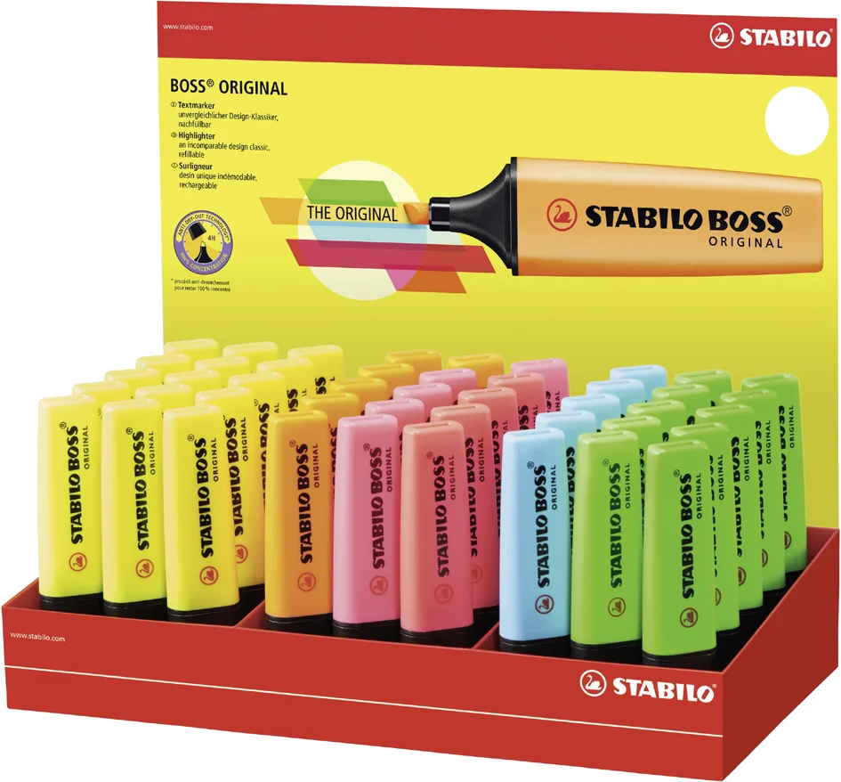 STABILO Surligneur BOSS ORIGINAL, présentoir en carton de 45 - OEM 70/45-1