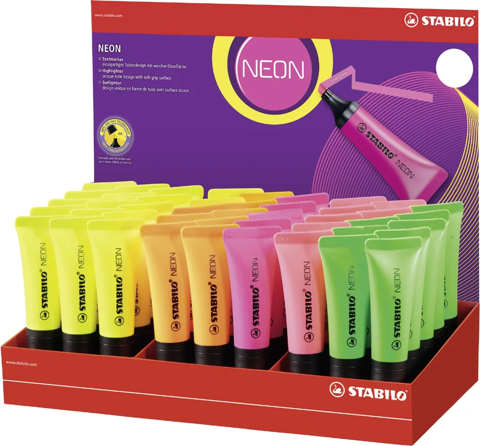 STABILO Surligneur NEON, présentoir de 45 - OEM 72/45-1