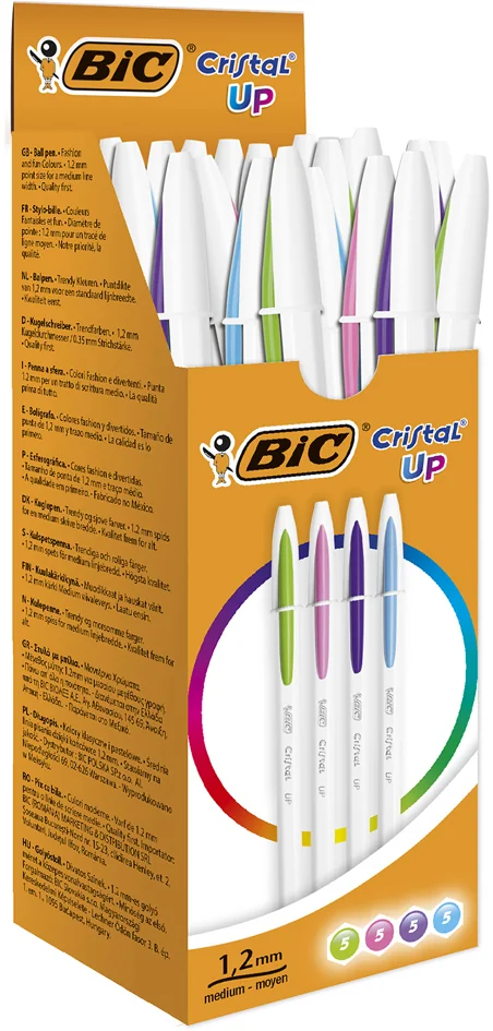 BIC Stylo bille Cristal Up Fashion, assorti, carton de 20 - OEM 950446