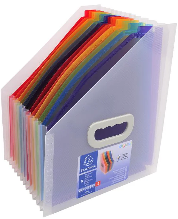 EXACOMPTA Trieur de bureau Crystal, 12 compartiments - OEM 55598E