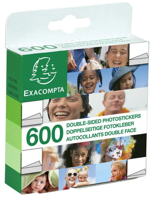 EXACOMPTA Autocollants pour photos, blanc, double-face - OEM 12991E