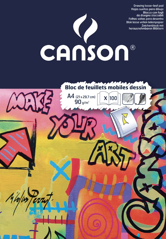 CANSON Bloc de feuillets mobiles de papier à dessin, blanc - OEM C400110403